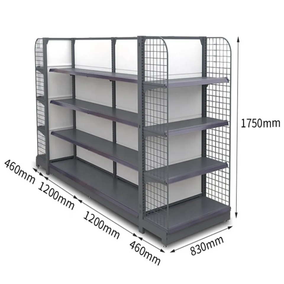 Manufacturer display rack 5 layers metal supermarket equipment gondola display shelf supermarket steel shelves