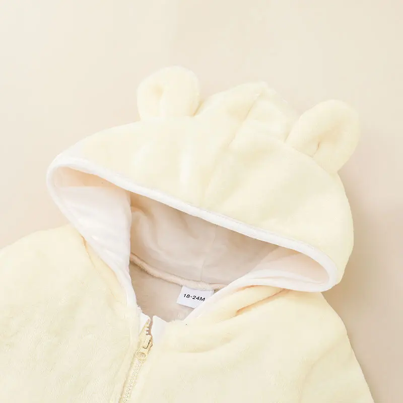 FuYu Fashion Baby Girls Beautiful Solid Color Cute Thick Hoodie Zipper Warm Coat Jacket in Winter