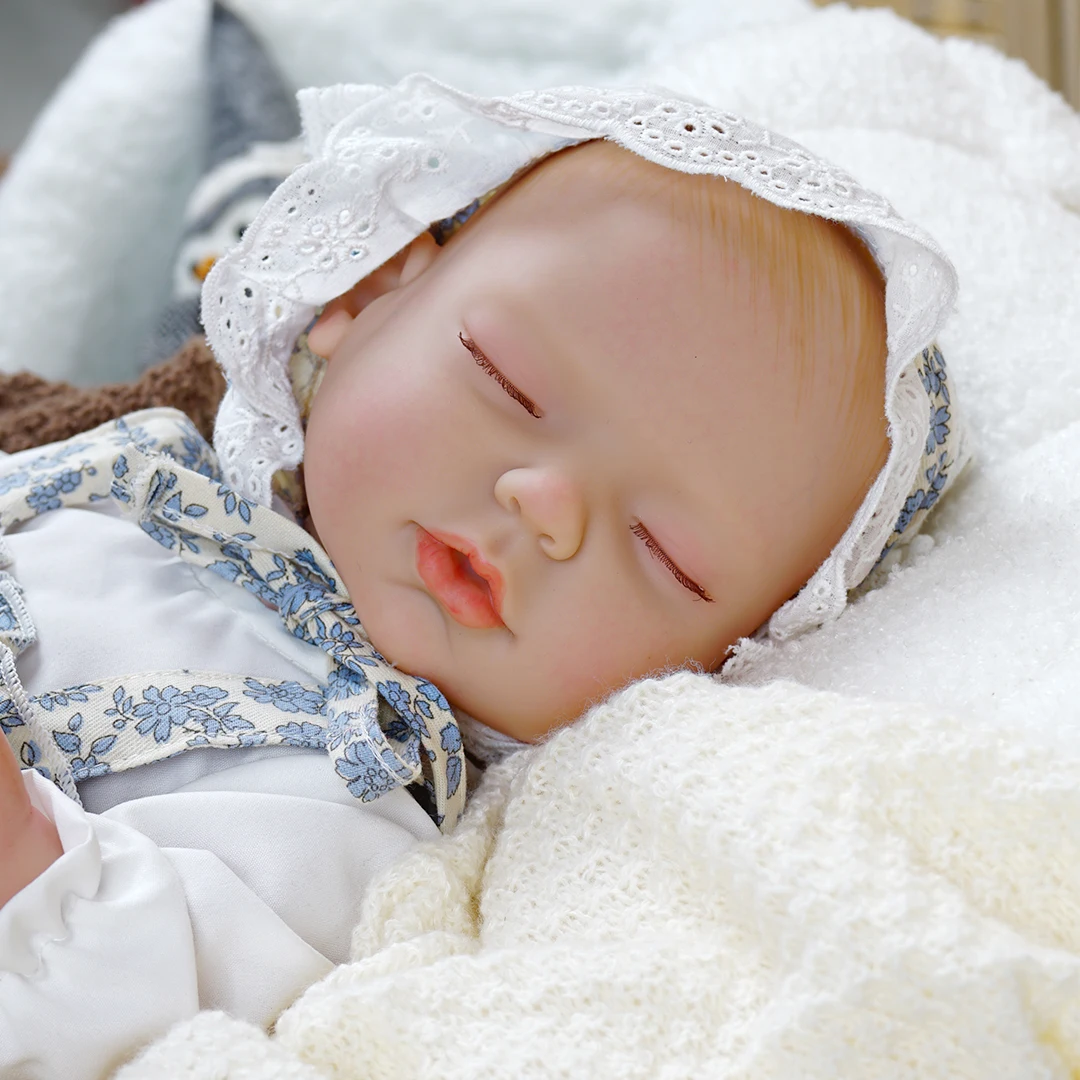 Hot Sale Handmade Full Body Vinyl Sleeping Newborn Baby Reborn Dolls with Feeding Kit