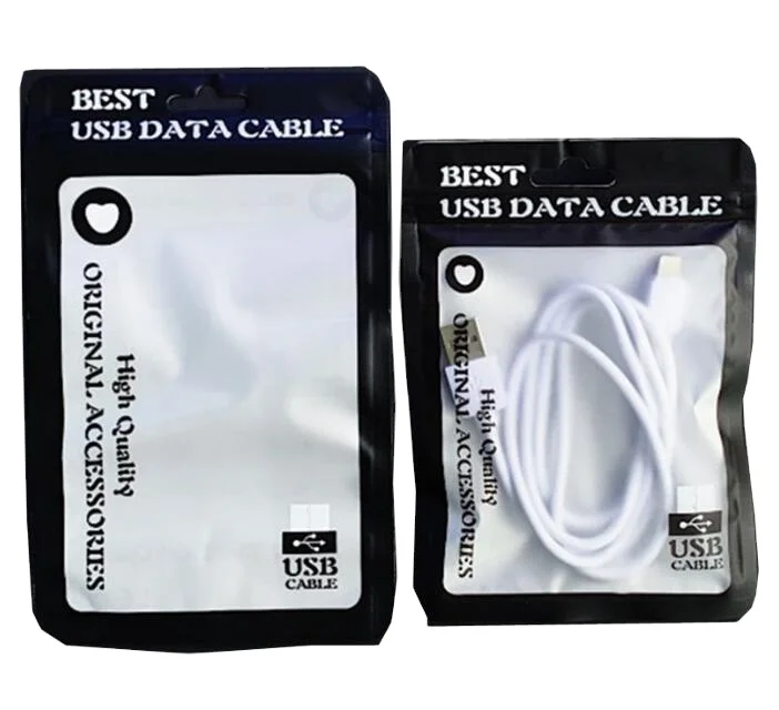 USB data cable packing bag Color frosted self-sealing zip bag