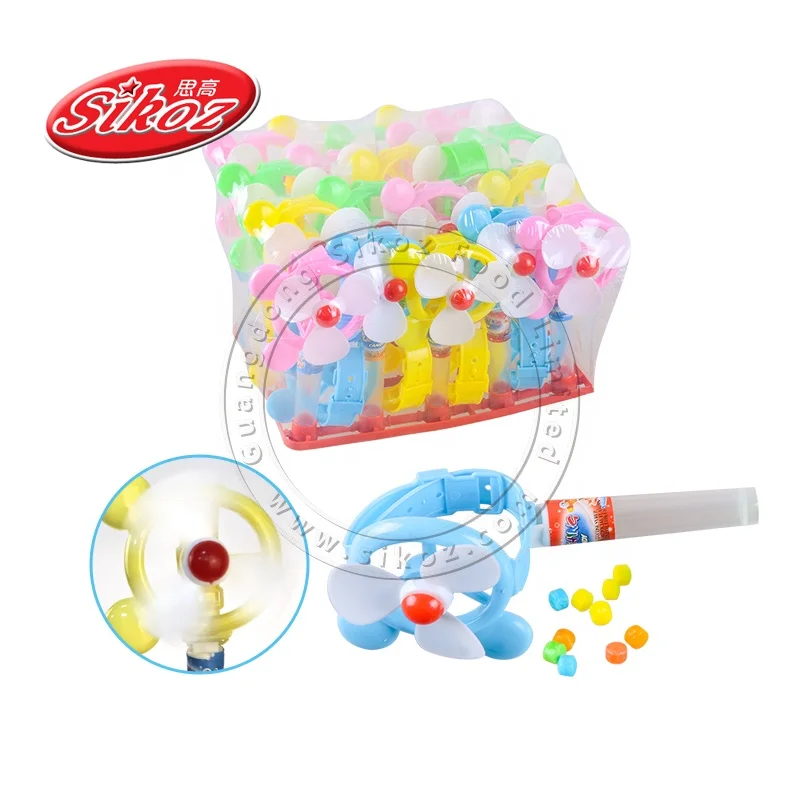 Hot sale plastic windmill fan watch shape toy candy