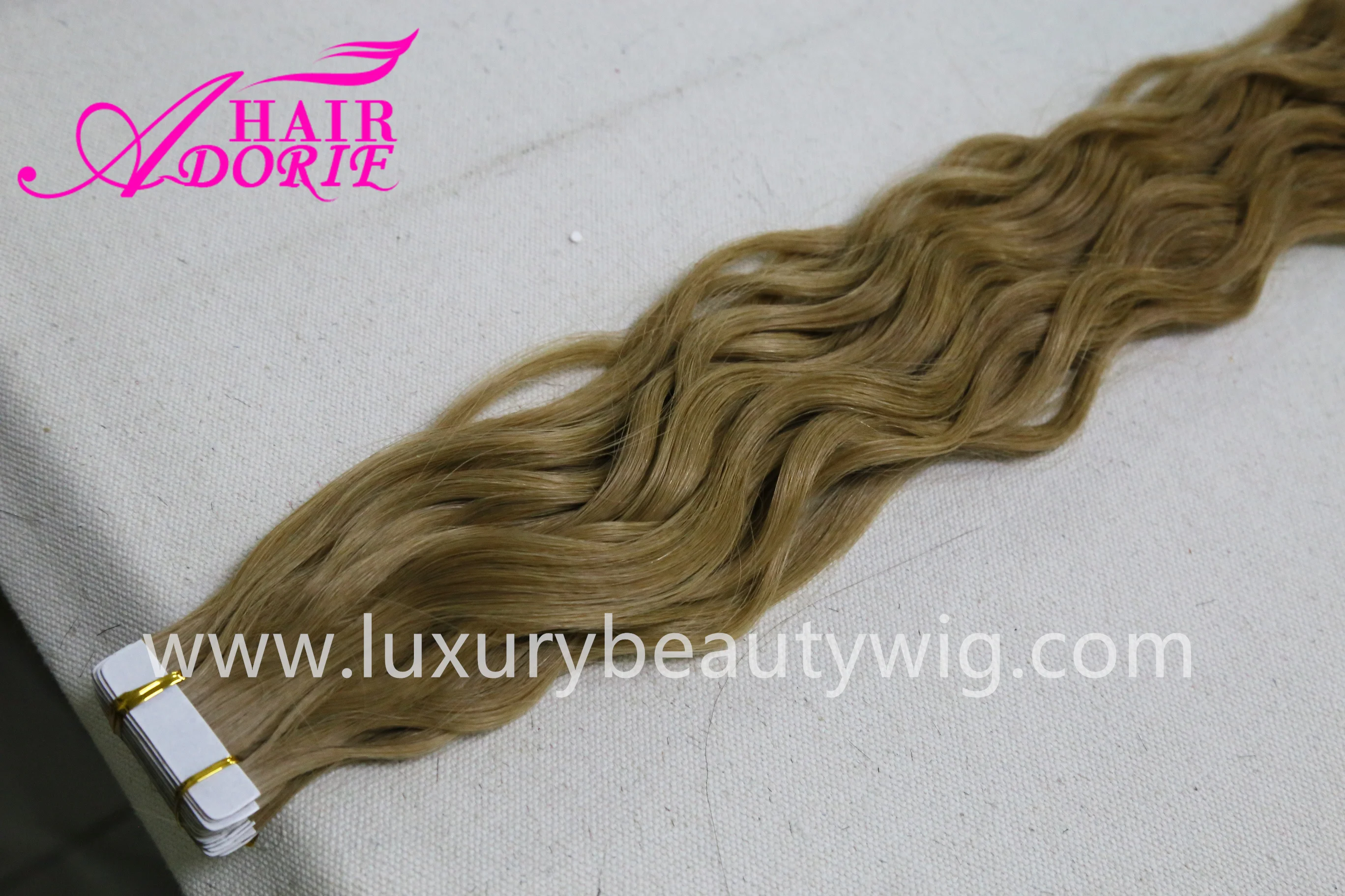 Factory Direct High Quality 100% Human Hair Extensions Invisible Wefted Tape In Double Weft 1 Year Life Span
