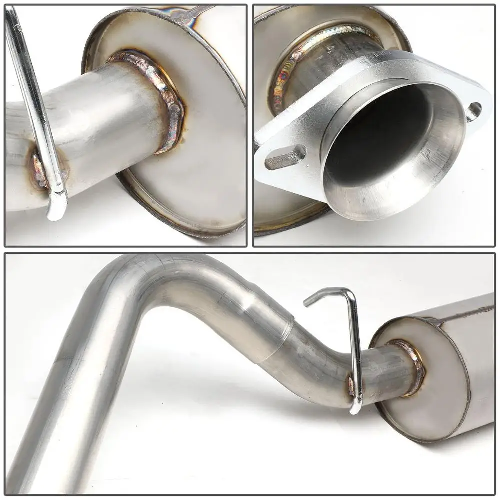 Stainless Steel Round 2.5 inches Muffler Catback Exhaust System TJ For Jeep Wrangler 2.5L 4.0L