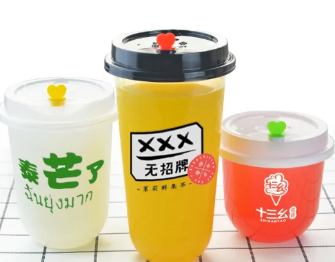 Boba Bubble Milk Tea Cup PP U Shape Plastic Beverage Popular Design Plastic 90/95mm Juice Cup Milktea Cup Transparent Clear