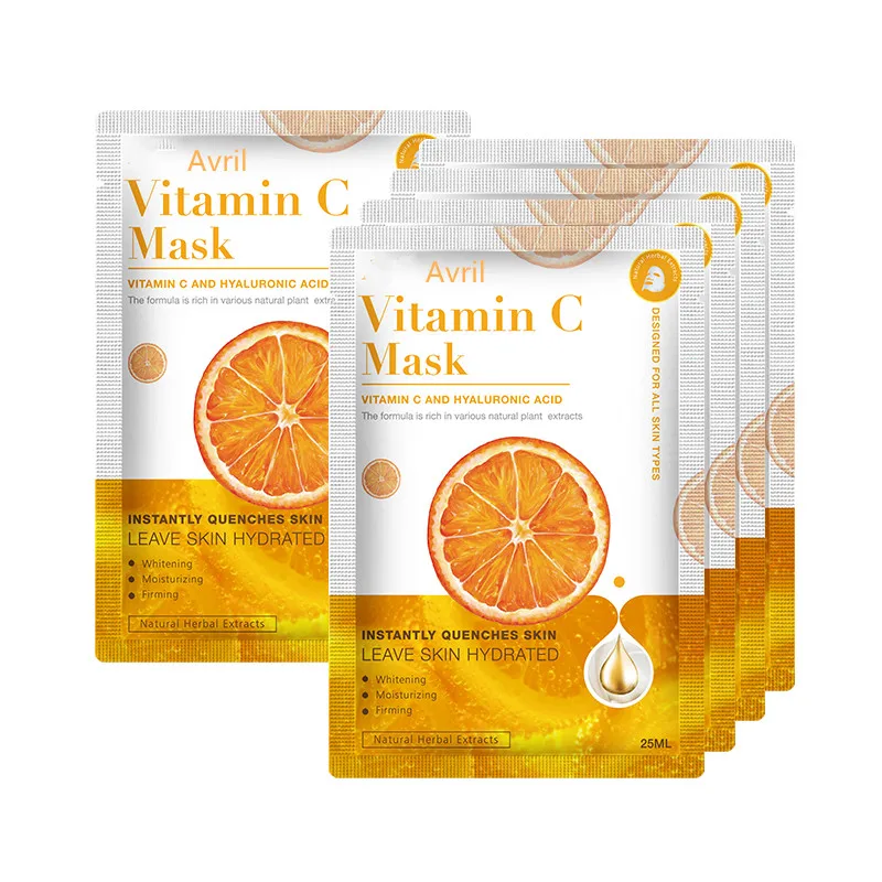 OEM  Plant Extract Vitamins Face Maskss Beauty Facial Vitamin C Sheet Mask Korean Skin Care Whitening  Facial Mask