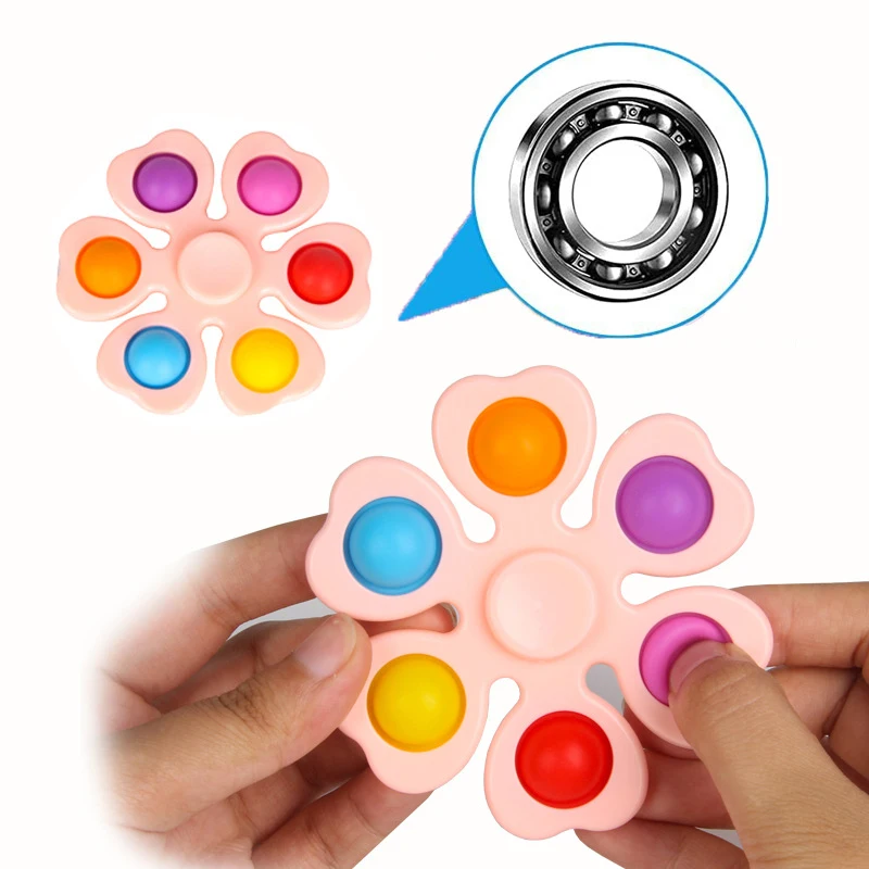 New Design Toys Fidget Sensory Toy Push Pop Bubble Finger Spinner Simple Hand Shank Pad Spinner