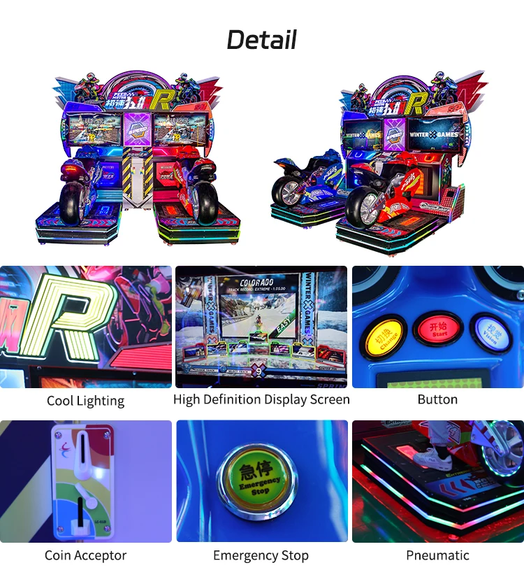 2024  car race game machines two player video Arcade Motor Racing Game Machine Motorcycle Driving Simulator For Amusement Park