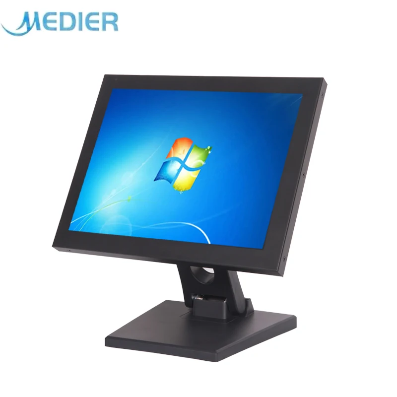 Medier Wholesale High Quality 15 Inches IP65 Square Capacitive Touch Screen Industrial Touchscreen Monitor With Base