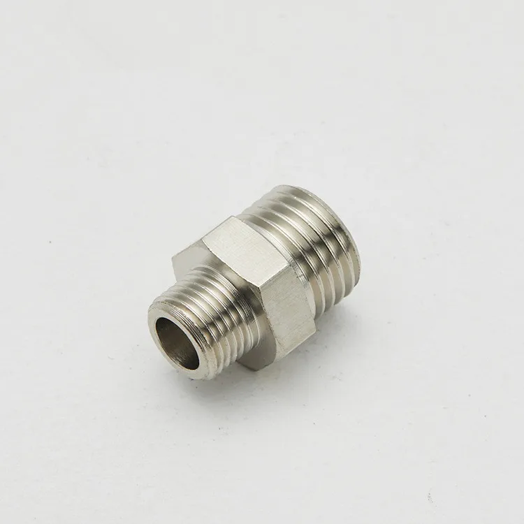 China manufacturer hvac reducer reduced male threaded connector nipple nickel plated galvanized brass plumbing pipe fittings