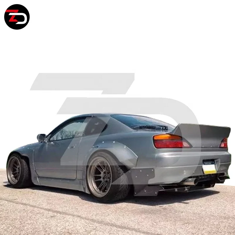 Factory Price Rocket B Style Body Kit Front Bumper Rear Bumper Side Skirts Wheel Arch Wing For Silvia 200 SX S15 1999 To 2002