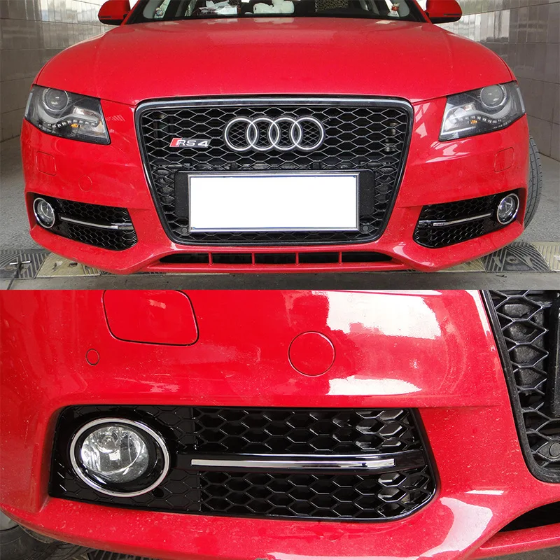 Suitable for 08-12 Audi A4 body kit RS4 / S4 abs black mid-net grille boutique modification