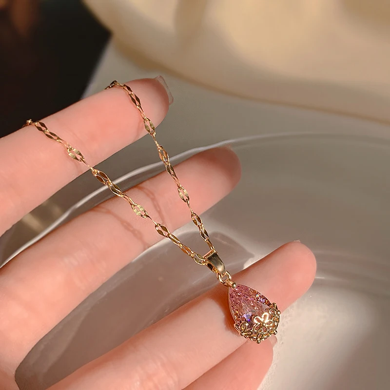 aurification crystal jewelry necklace Miss 2022 high quality Fashion brilliant grace pendant Zircon Gift party accessories