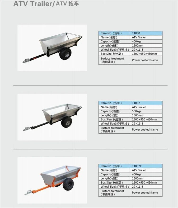 customize garden trailer ATV UTV or farm trailer for utility use