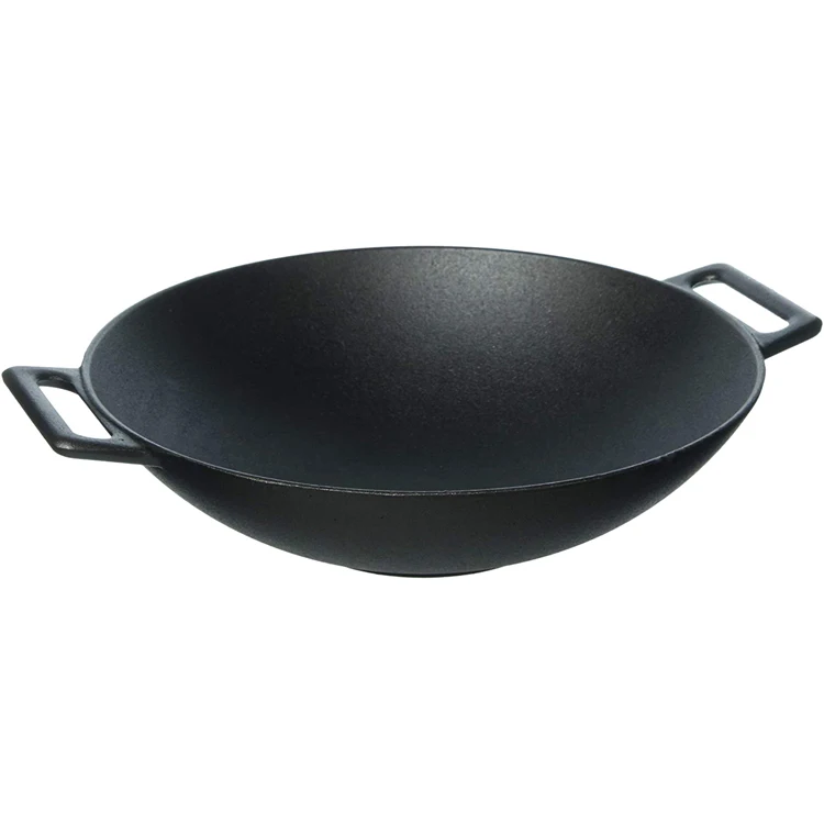 Hot sell  30 inches traditional cast iron wok pan with ear handles