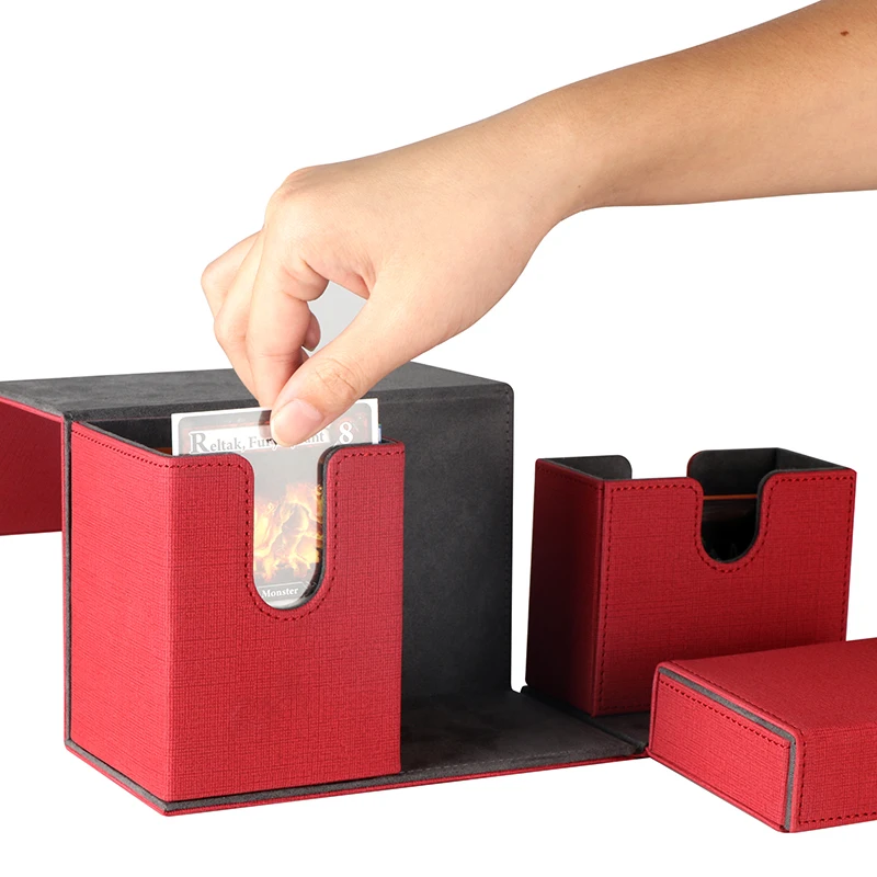 Точечная оптовая продажа большая емкость tcg pokemo n карточная игровая коробка кожаная из полиуретана