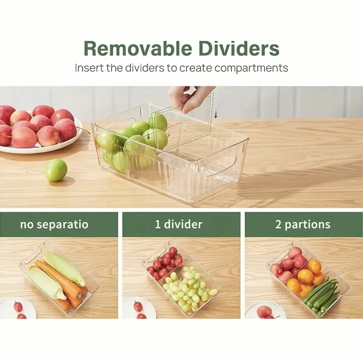 Refrigerator Transparent Storage Plastic Box Very Suitable For Organizing Cabinets Food Storage Home Kitchen Supplies