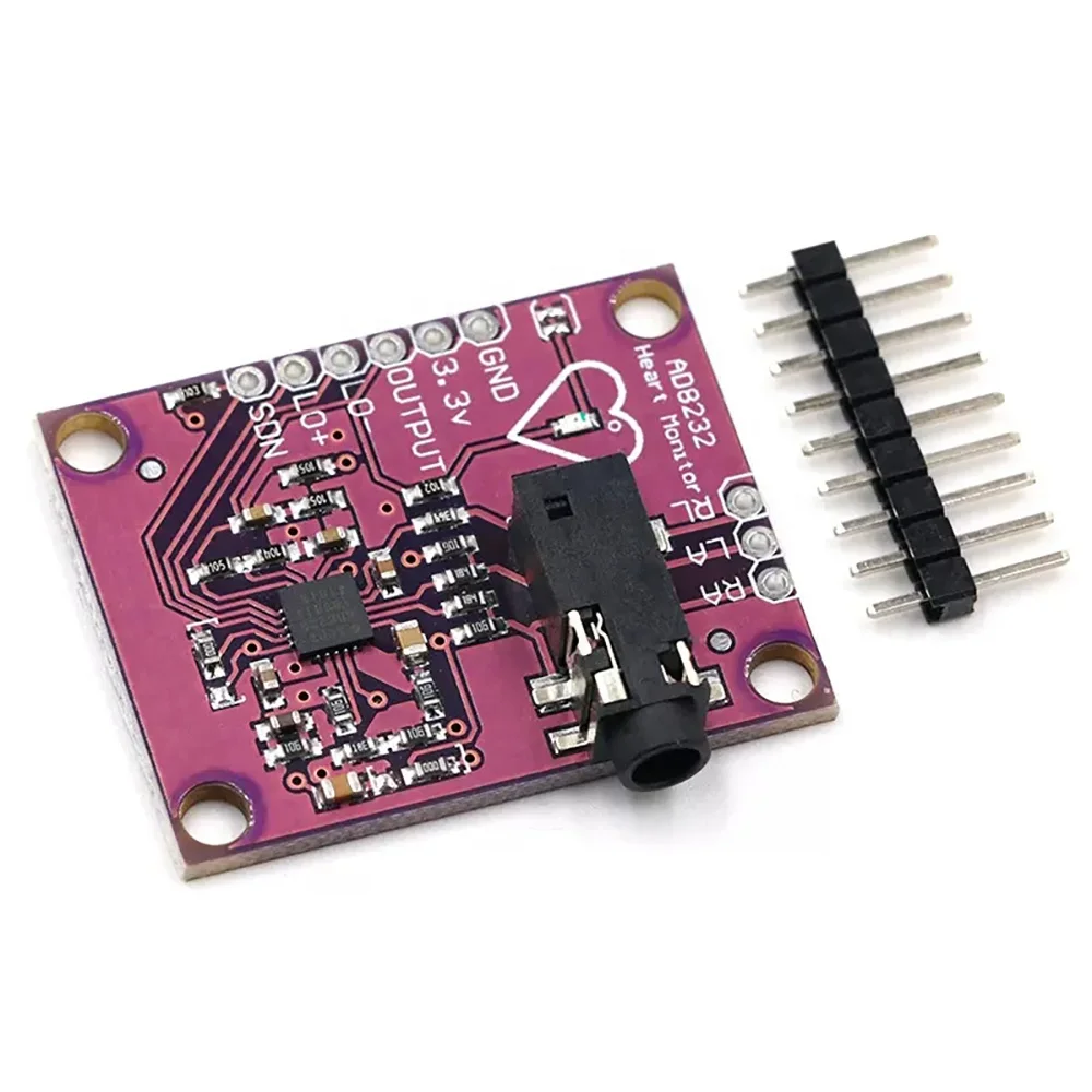 AD8232 Module Heart Rate Monitor ECG Development Board Module for Compatible DIY Kit Electronic PCB Board Module