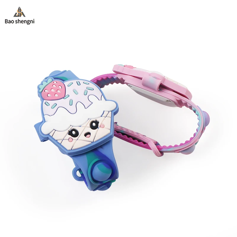 Factory Direct wholesale Fashion Profession Design Baby Wristband Cartoon Strawberry Ice Cream  Kids Watches
