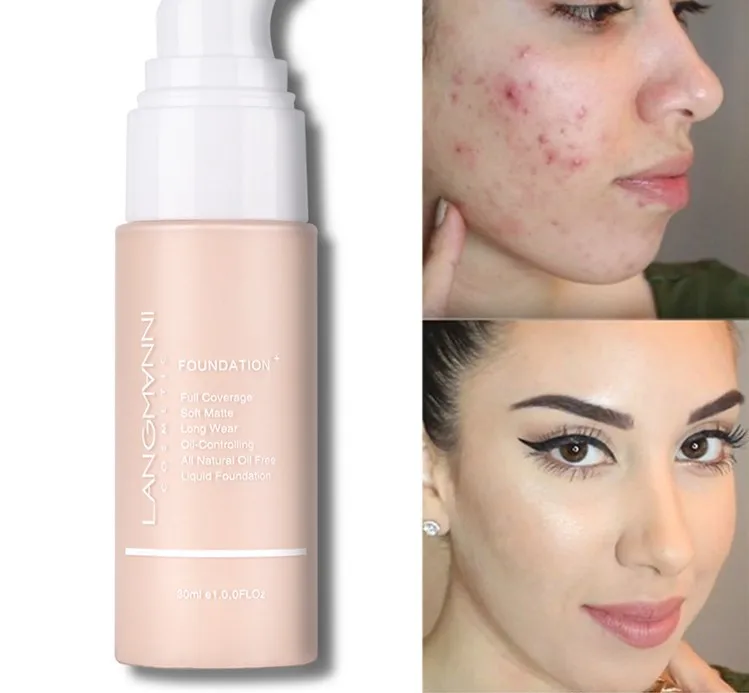 Hot Popular Face Full Coverage Concealing Foundation Matte Tonal Base Liquid Cosmetics Foundation