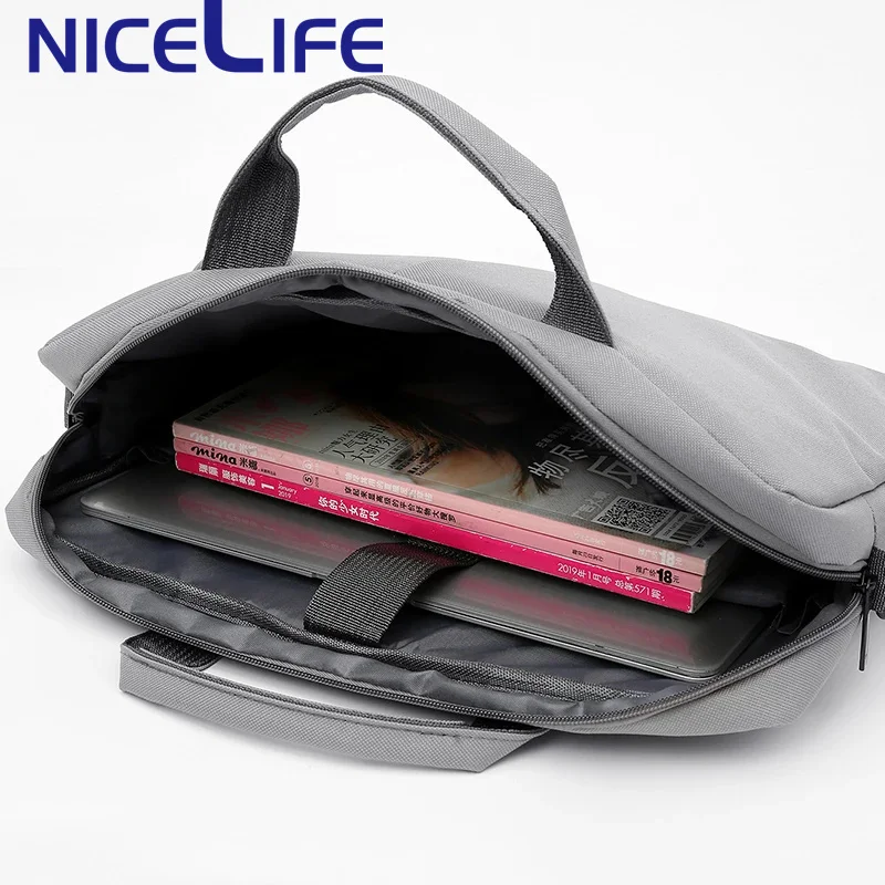 New design custom office laptop bag 15.6 inch lightweight men documents genuine leather briefcase