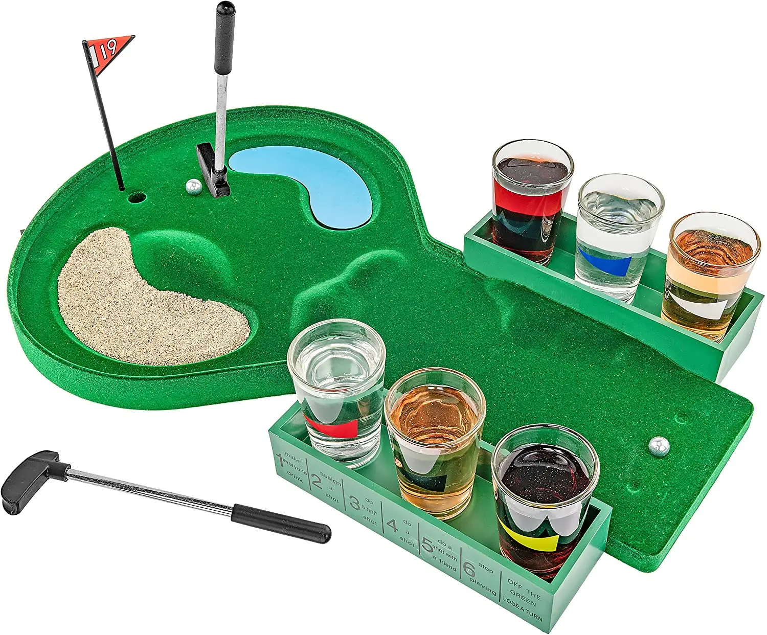 Mini Golf Shot Glass Drinking Game Set For Adults Pub Party Game