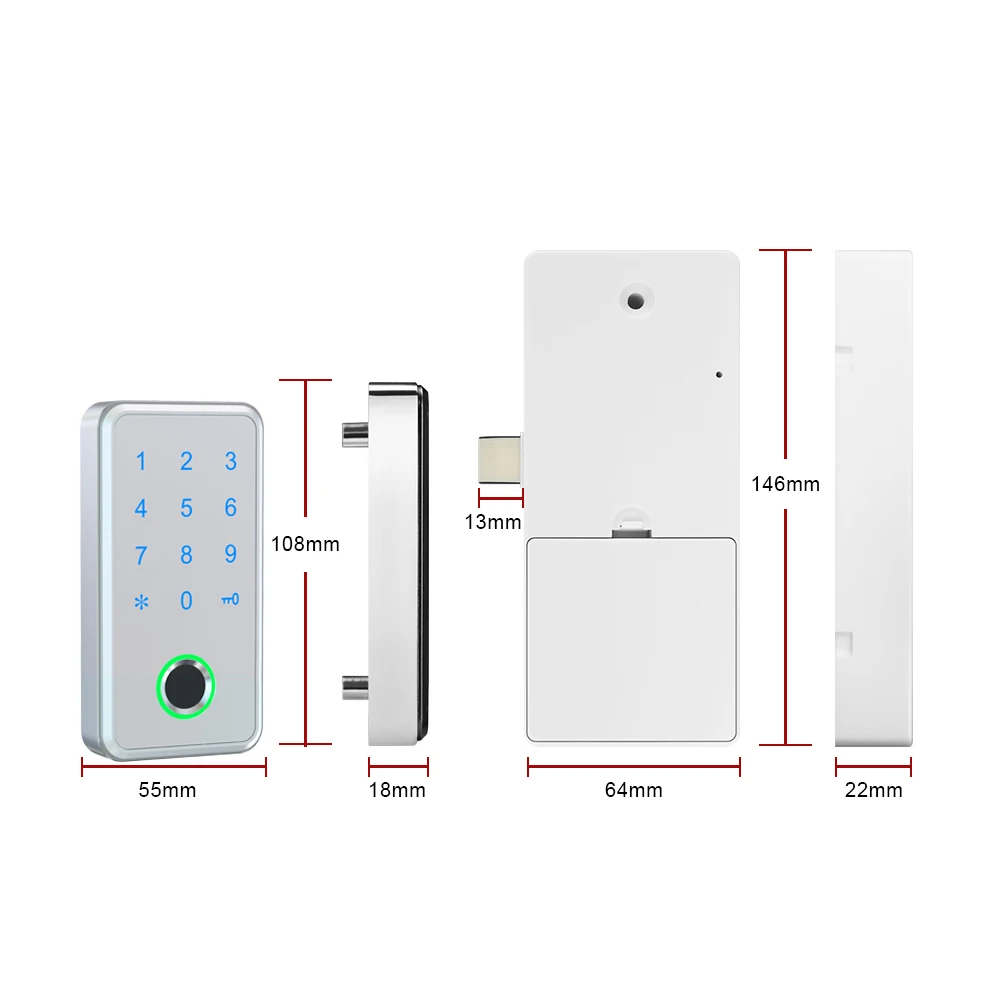Electronic Smart Fingerprint Doorlock Digital Keypad Password Smart Cabinet Lock Drawer Locker