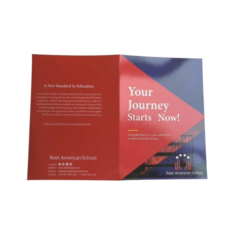 Quick shipping custom logo presentation folder 300gsm art paper standard size pocket 300*215mm with business card