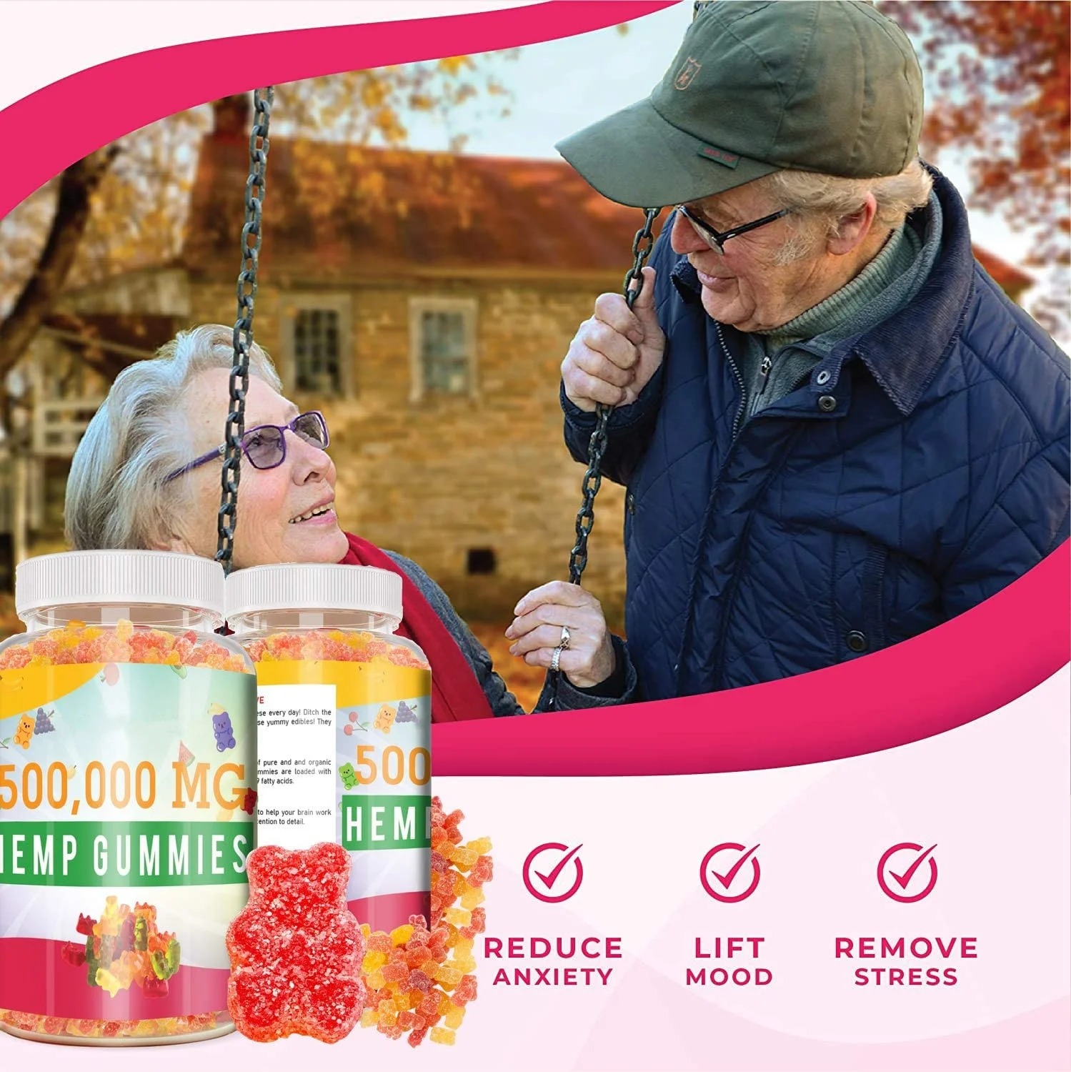 OEM 30000MG Fruity Gummy Bear 100% Natural for Reduce Anxiety Stress Sleep Better Calm Mood