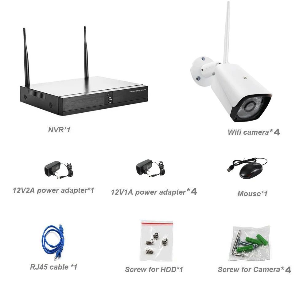  Беспроводная камера видеонаблюдения Loosafe 1080p 4ch домашняя охранная сигнализация с