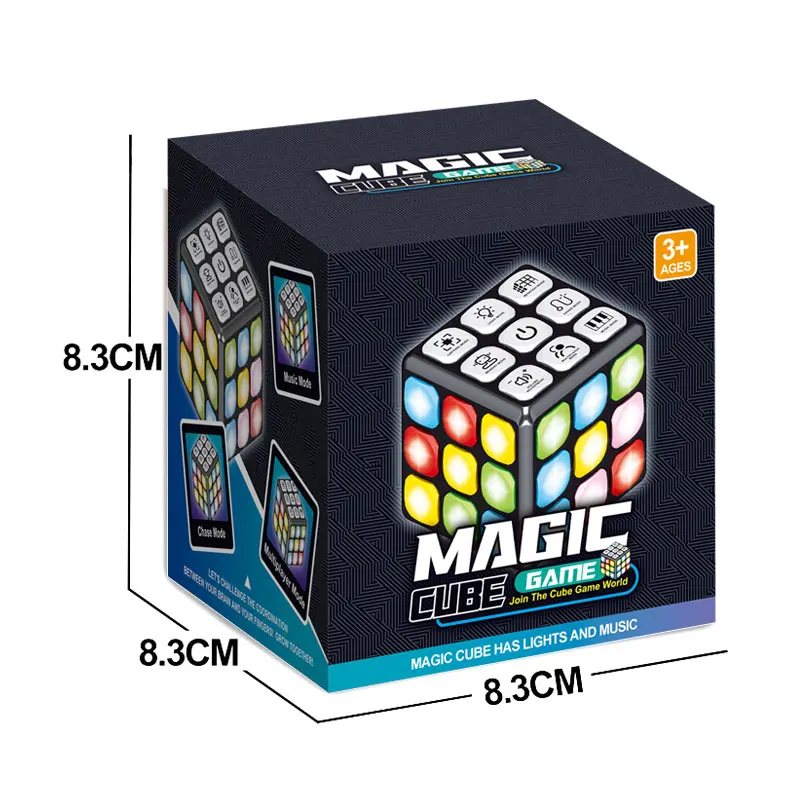 EPT Wholesale Multi-Functional Electric Music & Lights Cube Intelligent Magic Memory Games Flashing Puzzle Cube Toy For Kids