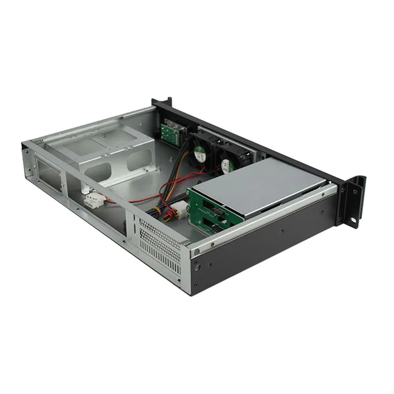 1.5U 2 hot swap bay data storage SGCC server case mini itx rackmount IPC industrial server chassis