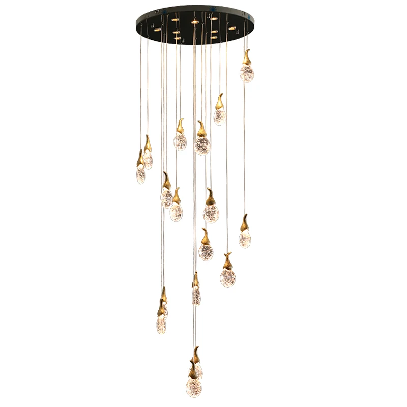 Simig lighting 2020 New Design Luxury Long Chandelier Multi-heads Drop Ceiling Pendant Lamp for Villa Living Room Hotel Corridor
