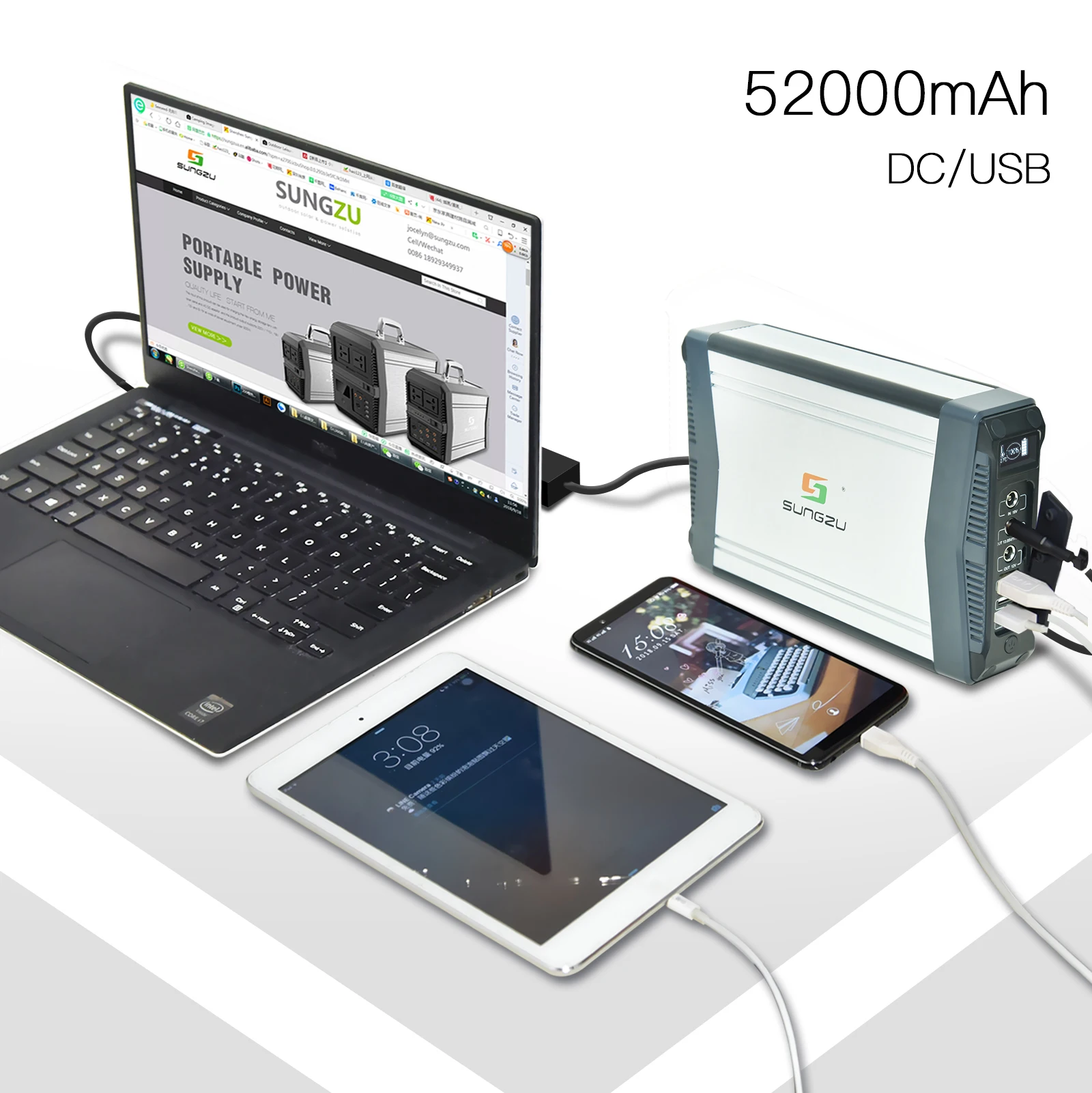 Solar Cell Small Size  52000mAh All in One  Solar Power Station Rechargeable Lithium 200W  Backup Power Source