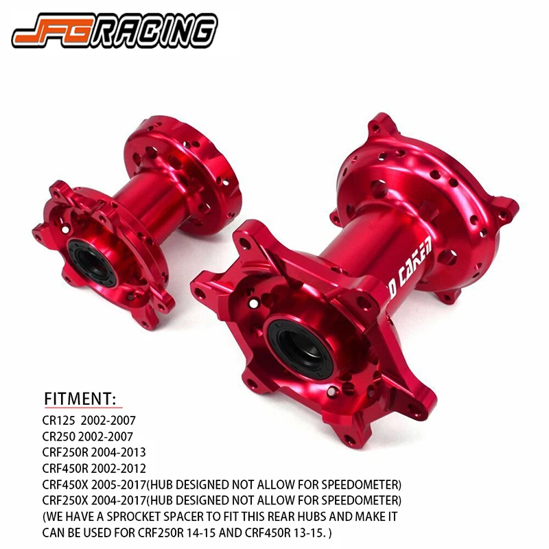 JFG CNC Machined Aluminum Anodized Surface Front Rear Motocross Wheel Hub For Honda