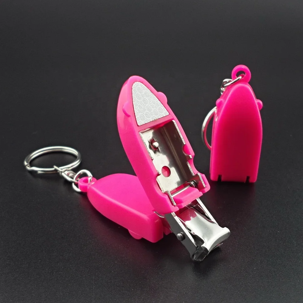 Fancy Portable Ultra-thin Stainless Steel Foldable Nail Cutter Trimmer KeyChain Multi Tool in Assorted Colors Mini Nail Clippe