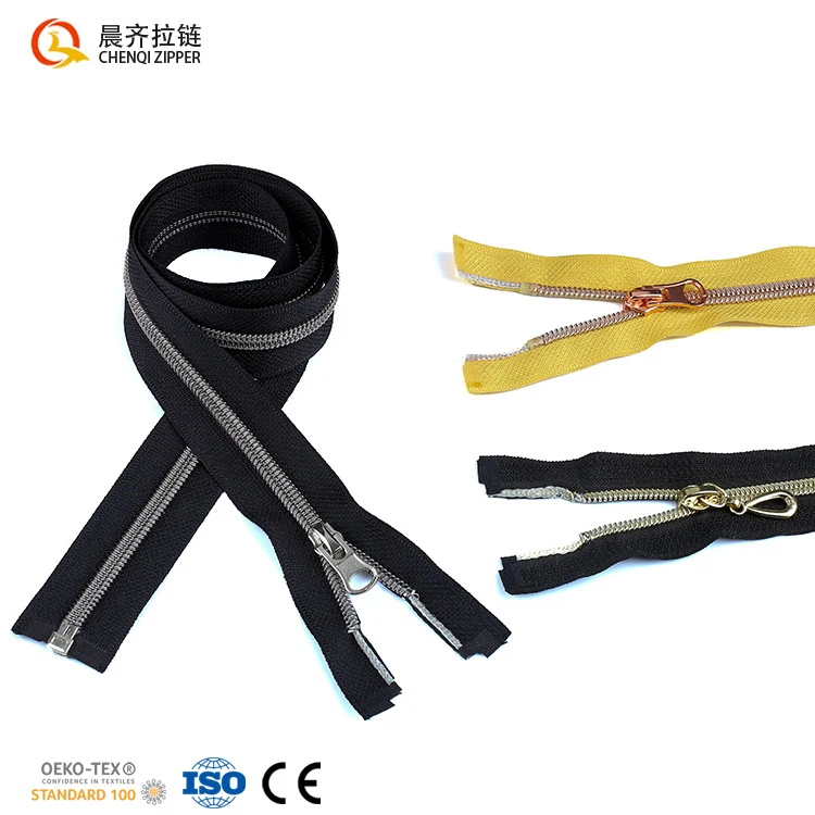 Supplier wholesale 5# Nylon Electroplated Rose Gold Teeth Open-end Polyester Zipper for garment