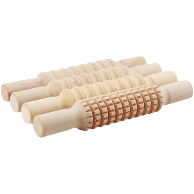Wooden clay rod pottery clay glue tool printing flower clay stick children muscle coordination training tools a set of four