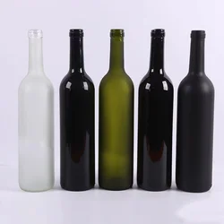 Factory High Quality Empty 750 ML Colored Round Liquor Bottle Glass Wine Bottle Wholesale