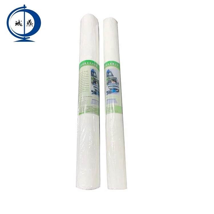 White Sticky Adhesive Carpet 100% Polyester Nonwoven Fabric Thin Felt Pad Roll With Glue Backing