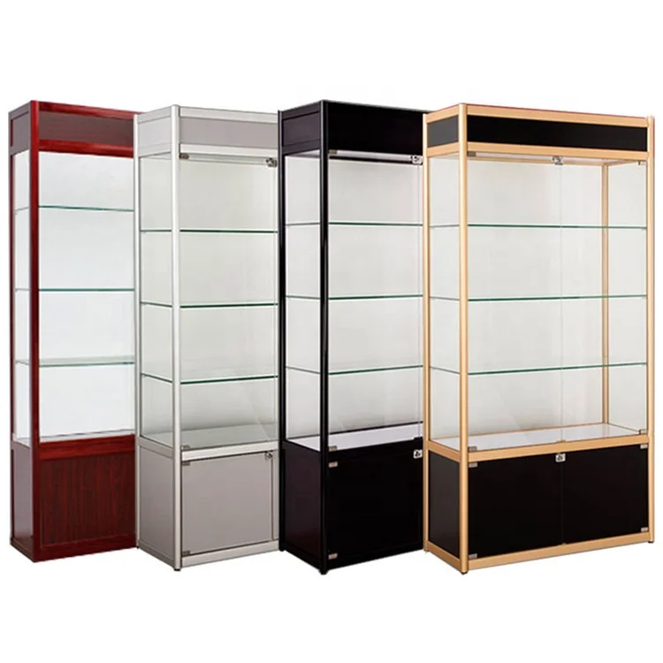 Accept Customized Aluminium LED Light Glass Display Showcases