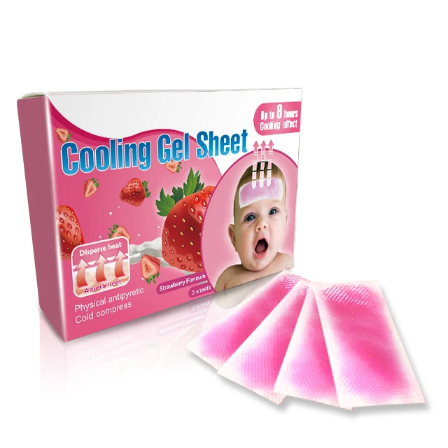 Fever cold gel patch  Cold compresses ODM/OEM Natural L-Mentholum Cooling Patch For Body Pink Gel cooling fever patch