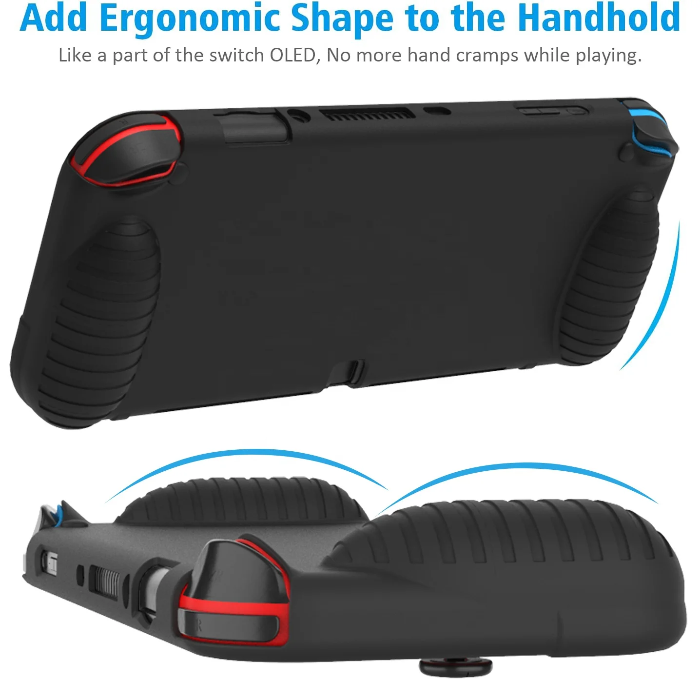 HOXC Nintendo Switch OLED Protective Silicone Case, Ergonomic Handhold Grip Silicone Cover for Nintendo Switch OLED Console