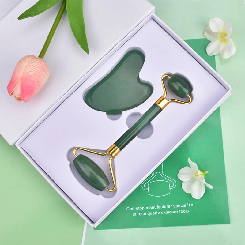 Custom Logo Natural Grey Agate Gua Sha Stone Facial Massager Wholesale Guasha Agate Scraping Board Wholesale Jade Gua Sha Sets