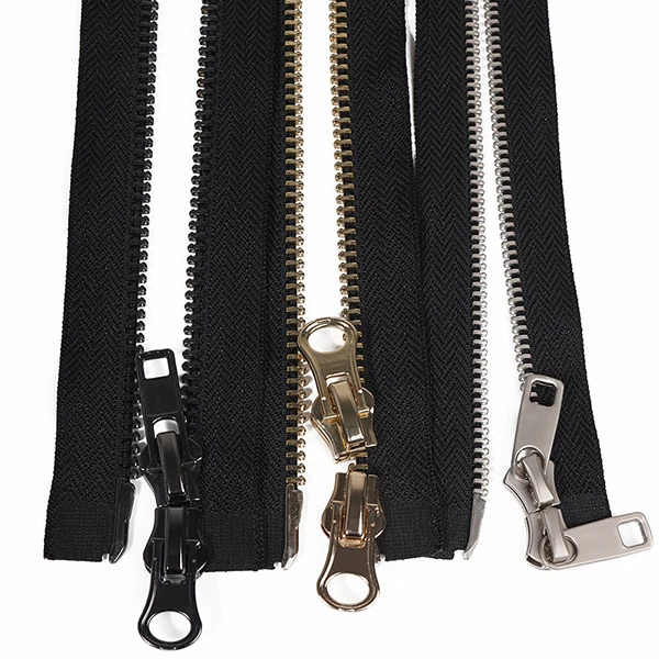 SAS 3 # 5 # 8 # Double Open Tail Metal Zipper Y Teeth Double Pull Head Pull Lock Clothing Zipper Wholesale