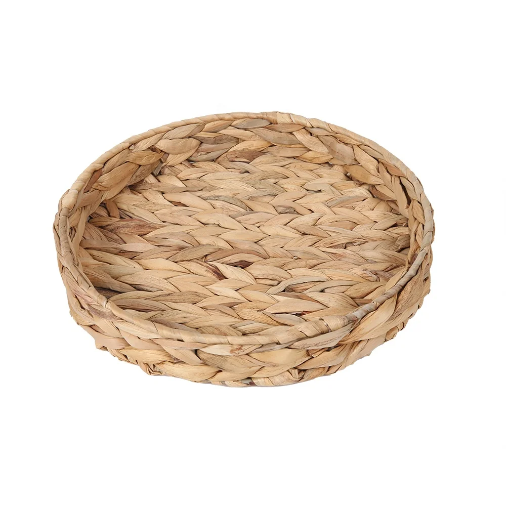 Kingwillow Environmental Protection Hand-Woven Lavender Water Hyacinth Fruit Tea Dessert Bread Natural Picnic Storage Basket