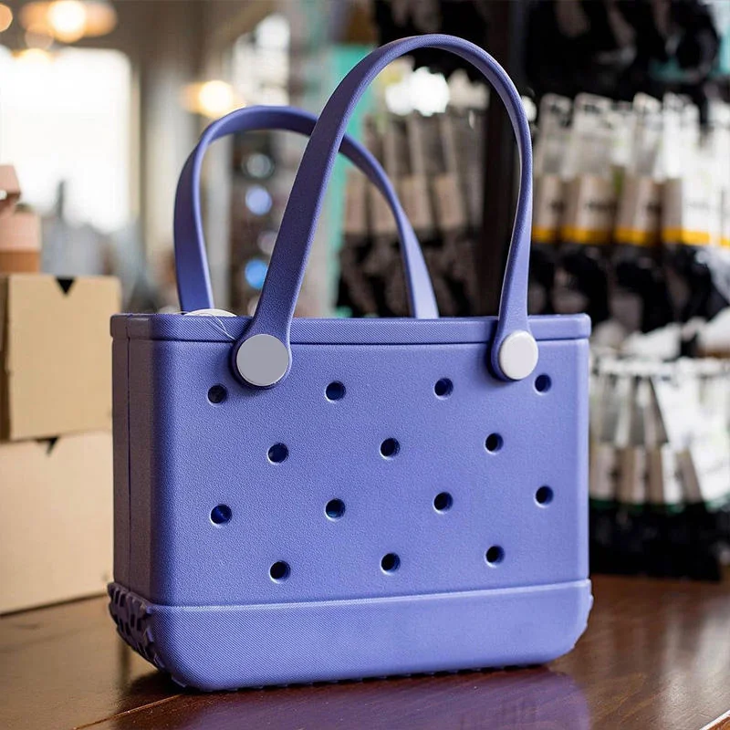 New Design Portable Summer Waterproof EVA Beach Bitty  Bag Rubber Beach Handbags Silicone Small Baby Bag