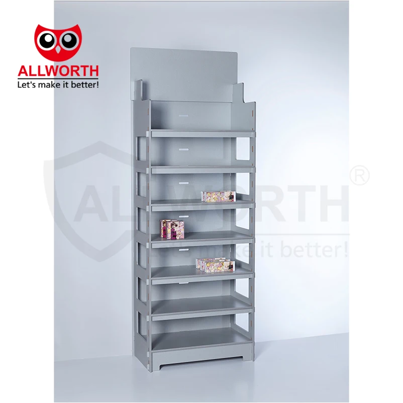 Distributor Eye Catching Adjustable Detachable With Logo Wooden Display Shelving Rack