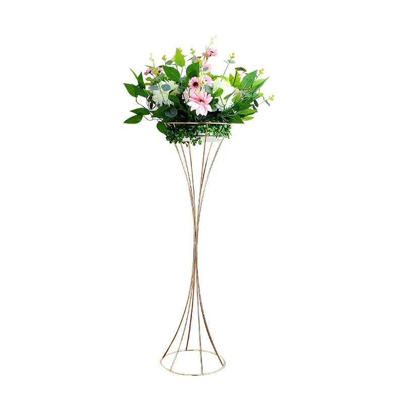 Small Waist Hollow Metal Vase Decoration round Flower-shaped Iron for Home Use Wholesale Supply Wedding Party Stage Box Packing