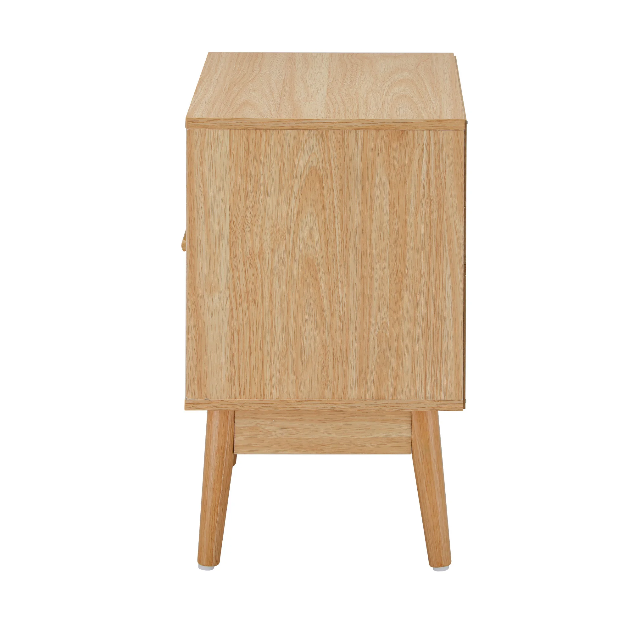 modern nightstands bedside table with open space and 1 rattan drawer furniture for bedroom and living room