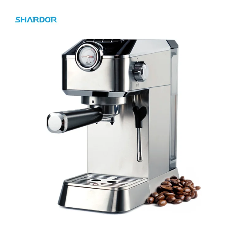 Professional Espresso Maker 20 Bar Pump Pressure Stainless Steel 1350W Milk Foam Automatic Coffee Machine